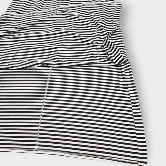 J. Jill Wearever Collection Blue Stripe Midi Dress Jersey Knit Small Side split - Picture 11 of 11